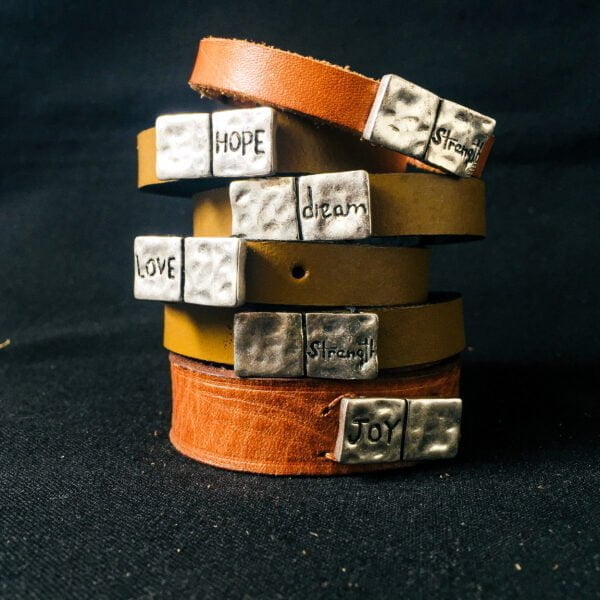 His or Hers leather bracelets.