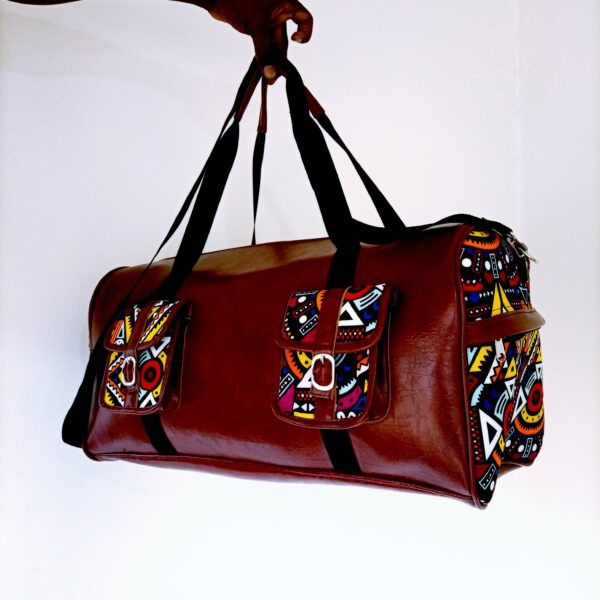 Maroon duffle bag