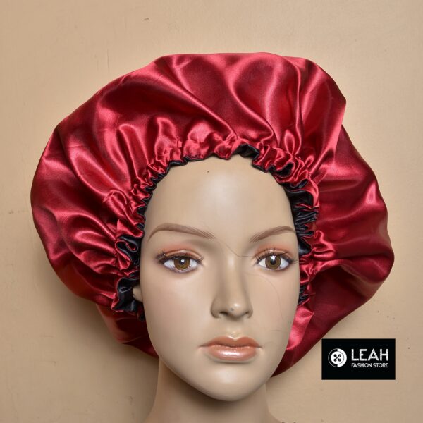 Satin Double Sided Hair Bonnet - Maroon/Black