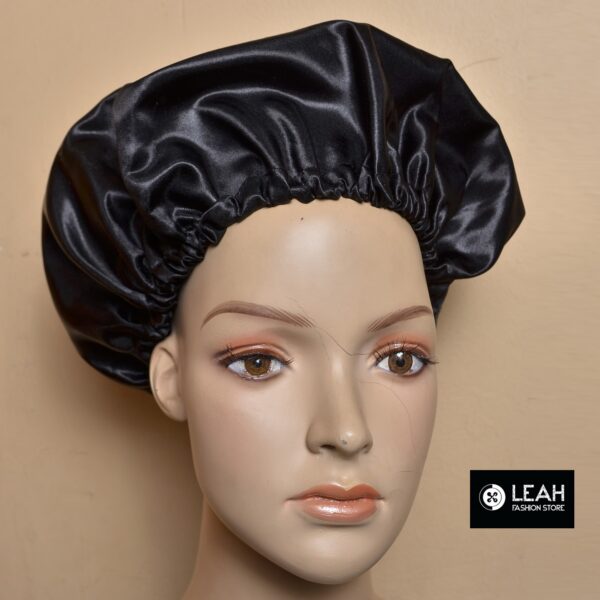 Satin Single Sided Hair Bonnet - Black