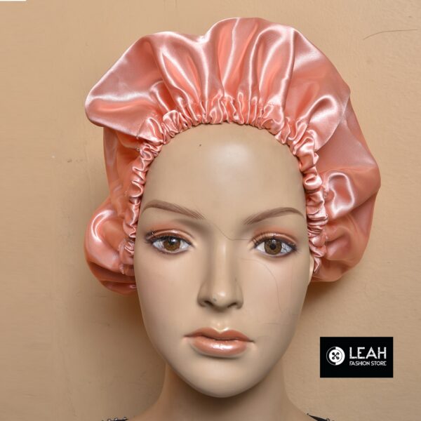 Satin Single Sided Hair Bonnet - Peach