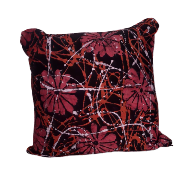 Batik red flowers cushion covers