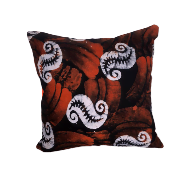 Batik brown white couries cushion cover