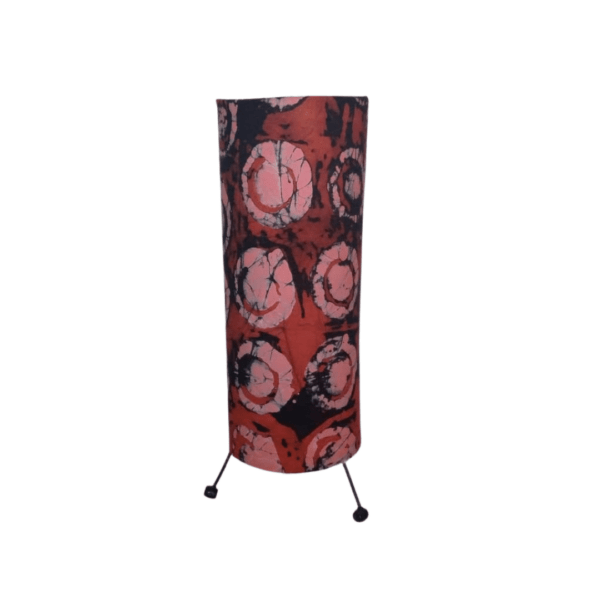 Batik fabric peach table lamp