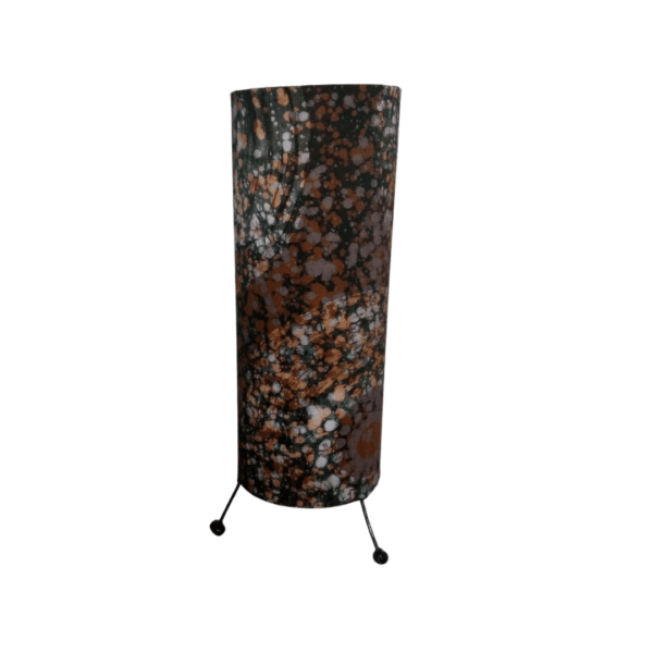 Batik brown grey dots table lamp