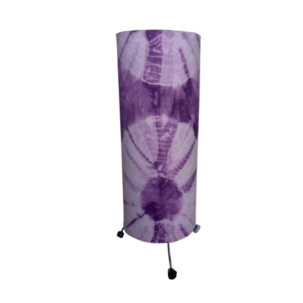 Batik fabric purple table lamp