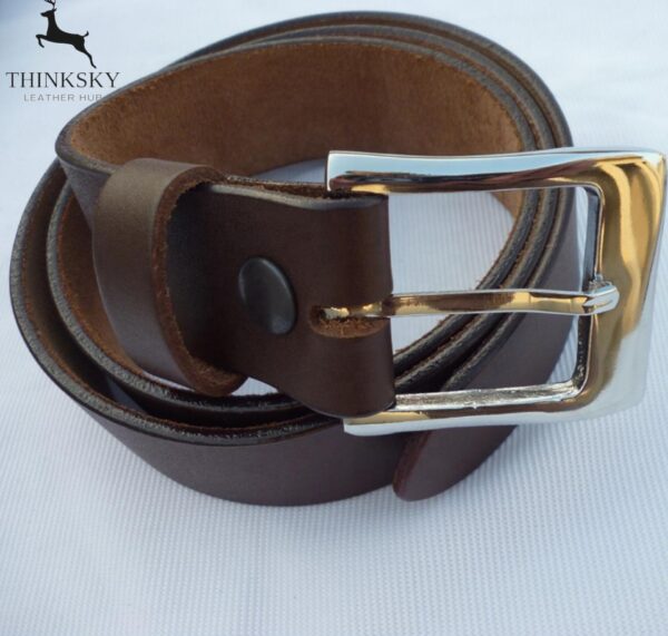 Coffee Brown Leather Belt